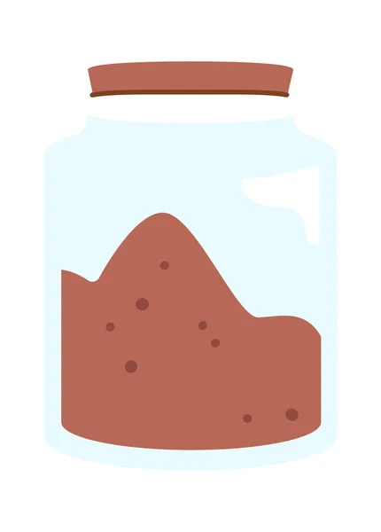 Chocolate Powder Glass Jar Vector Illustration — Stock Vector