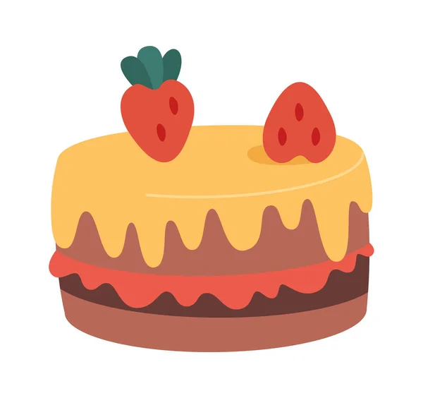 Tasty Cake Kids Cooking Dessert Vector Illustration — Stock Vector