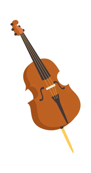 Violoncelle Classique Instrument Musique Vecteur Plat Illustration — Image vectorielle