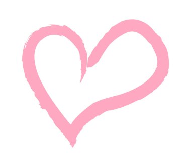 Doğrusal kalp çizimi yapan çocuklar. Vektör illüstrasyonu