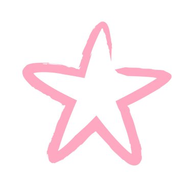 Yıldız doğrusal çocuklar çiziyor. Vektör illüstrasyonu