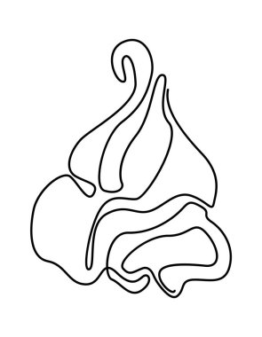 Yumuşak servis edilmiş dondurma kıvrımı. Vektör illüstrasyonu