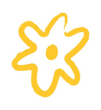 Çiçek doğrusal çocuklar çiziyor. Vektör illüstrasyonu