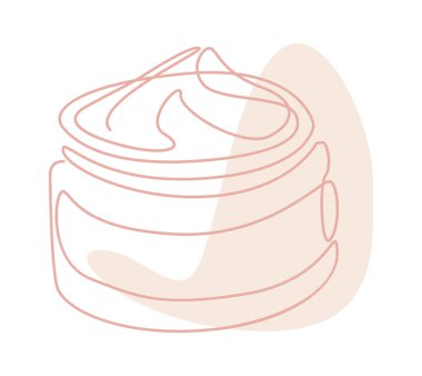 Yüz kremi çizimi ve renk çizimi. Vektör illüstrasyonu