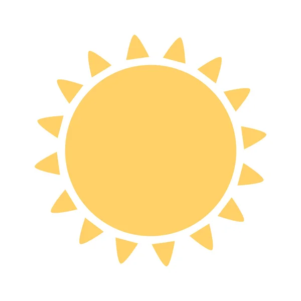 Sonniges Wetter Sonne Mit Strahlen Vektorillustration — Stockvektor