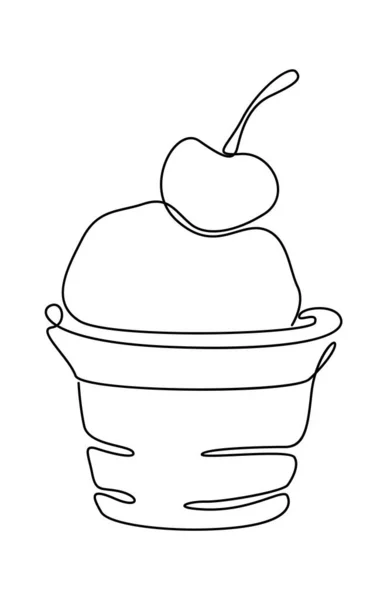 Ice Cream Ball Cup Vector Illustration — Stock Vector