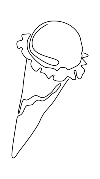 Ice Cream Ball Cone Vector Illustration — Stock Vector