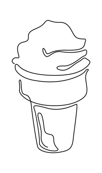 Ice Cream Wafer Cup Vector Illustration — Stock Vector