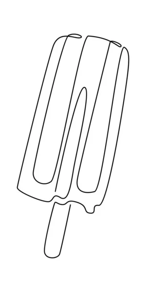 Παγωτό Stick Line Art Εικονογράφηση Διανύσματος — Διανυσματικό Αρχείο