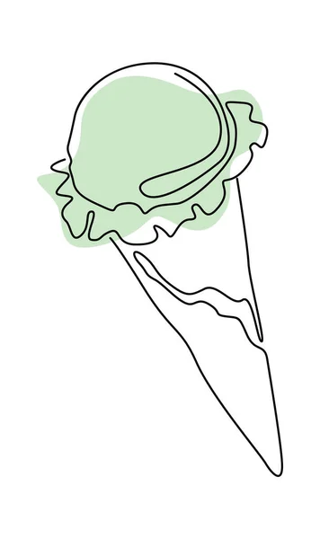 Мороженое Мяч Конусе Цветным Пятном Векторная Иллюстрация — стоковый вектор