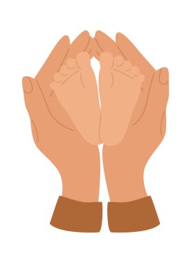 El örtüsü bebek ayakları. Vektör illüstrasyonu