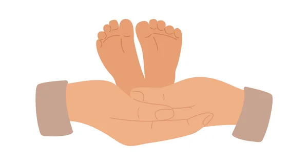 用手捂住婴儿的脚 矢量说明 — 图库矢量图片