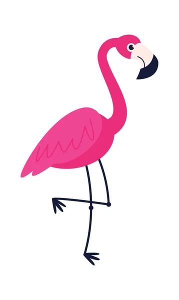 Flamingo Personagem Pássaro Pernas Longas Ilustração Vetorial — Vetor de Stock
