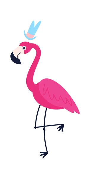 Grappig Flamingo Personage Vectorillustratie — Stockvector