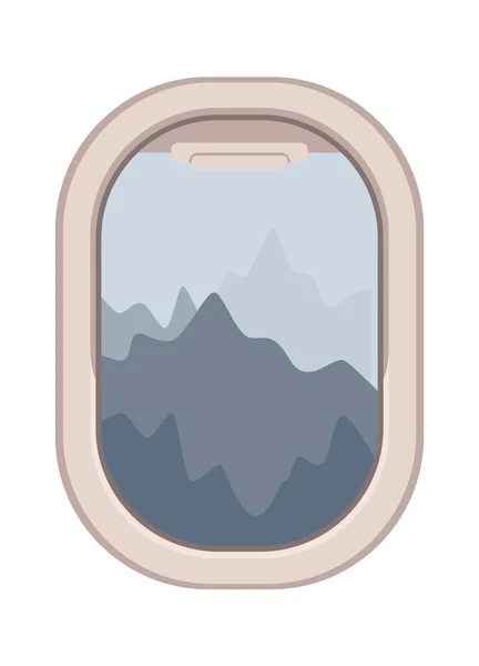 Гірські Пейзажі Вікна Літака Векторні Ілюстрації — стоковий вектор