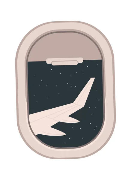 Pencereden Uçağın Kanat Manzarası Vektör Illüstrasyonu — Stok Vektör