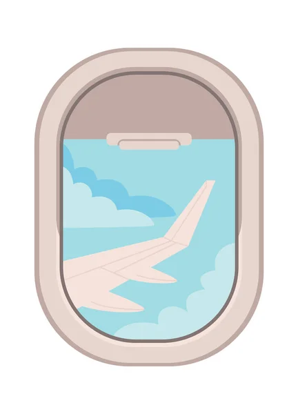 Pencereden Uçağın Kanat Manzarası Vektör Illüstrasyonu — Stok Vektör