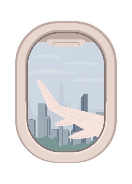 Uçak Penceresinden Şehir Manzarası Vektör Illüstrasyonu — Stok Vektör