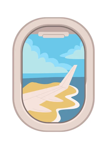 Uçak Penceresinden Manzara Vektör Illüstrasyonu — Stok Vektör