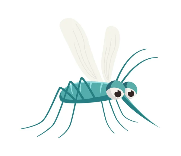 Stock vector Small flying mosquito character. Vector illustration