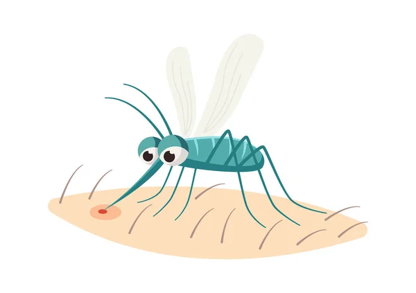 Mosquito Volador Chupando Sangre Ilustración Vectorial — Archivo Imágenes Vectoriales