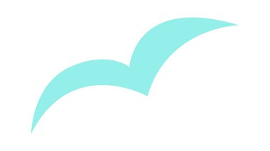 Martı kuşunun silueti. Vektör illüstrasyonu