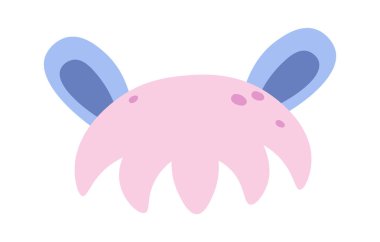 Güzel tek boynuzlu at saç stili ve kulakları. Vektör illüstrasyonu