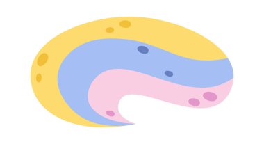 Şirin renkli at yelesi. Vektör illüstrasyonu