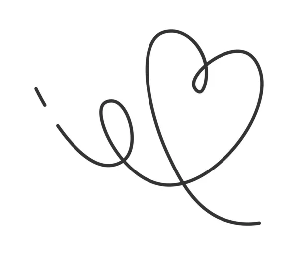 Continuous Line Art Heart Vector Illustration — Stock Vector