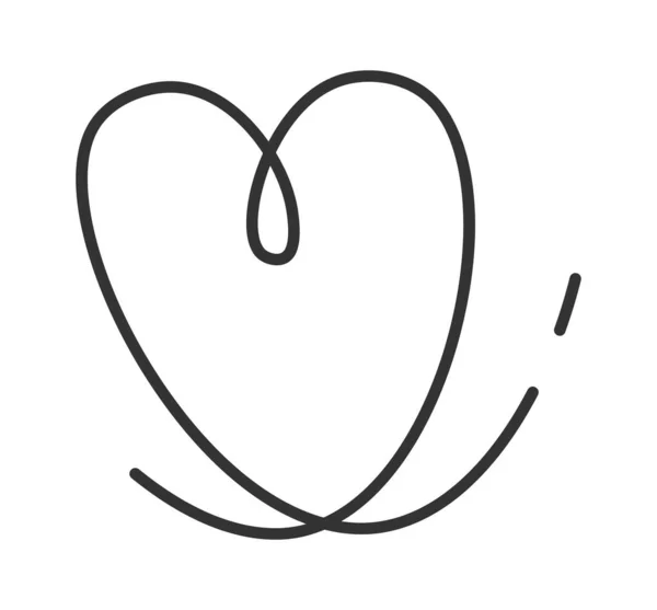 Непрерывное Линейное Искусство Сердца Векторная Иллюстрация — стоковый вектор