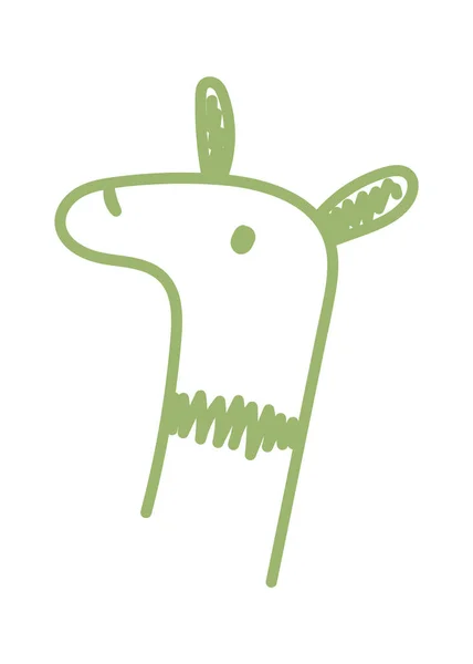 Dessin Animal Crayon Illustration Vectorielle — Image vectorielle