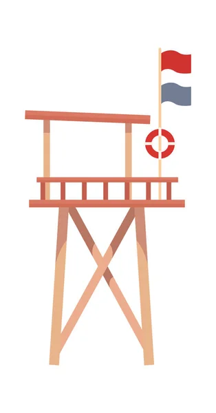 Деревянная Спасательная Станция Векторная Иллюстрация — стоковый вектор