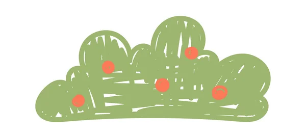 Bush Dessiné Crayon Illustration Vectorielle — Image vectorielle
