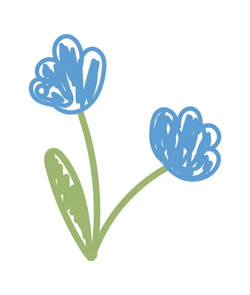 Dibujo Flor Primavera Lápiz Ilustración Vectorial — Archivo Imágenes Vectoriales