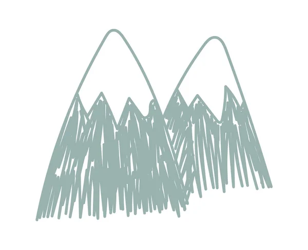 鉛筆で山を描く子供たち ベクターイラスト — ストックベクタ
