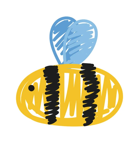 Děti Kreslí Roztomilé Včely Tužkou Vektorová Ilustrace — Stockový vektor