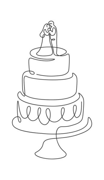 生日蛋糕与蜡烛在行艺术 矢量说明 — 图库矢量图片
