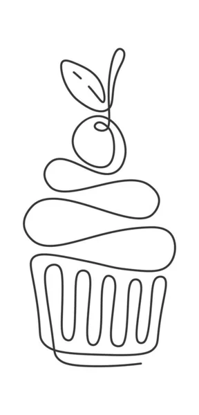 Pancake Con Crema Linea Art Illustrazione Vettoriale — Vettoriale Stock