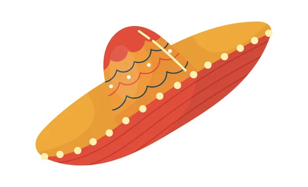 Chapeau Traditionnel Mexicain Sombrero Illustration Vectorielle — Image vectorielle