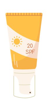 Güneş kremi. Vektör illüstrasyonu