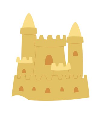 Kumdan kale kumsalı. Vektör illüstrasyonu