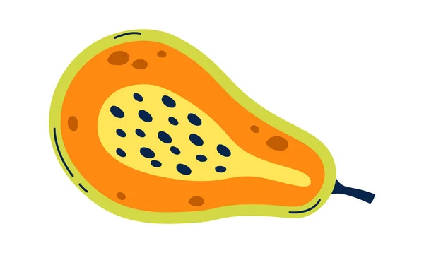 Papaya Frutta Tropicale Esotica Illustrazione Vettoriale — Vettoriale Stock