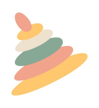 Plastik renk piramit oyuncak Vektör İllüstrasyonu