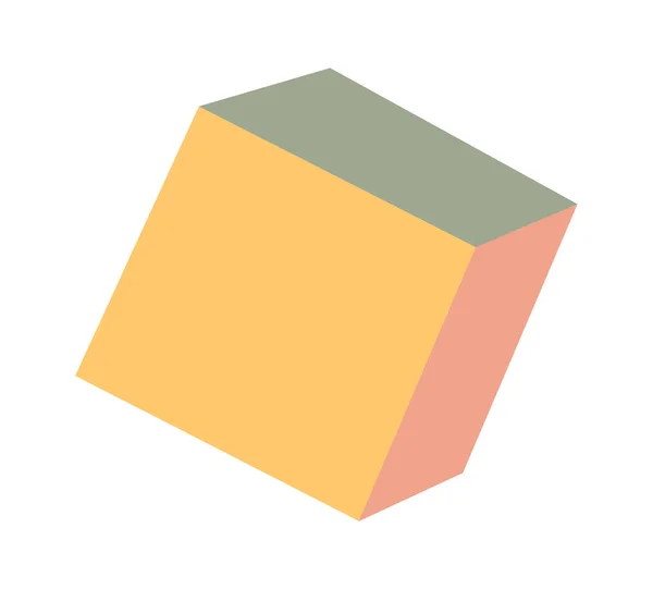 Holzquadratischer Block Vector Illustration — Stockvektor