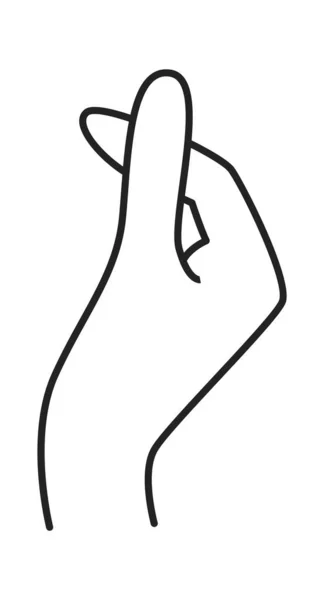 Lined Hand Showing Heart Gesture Vector Illustration — Stockový vektor