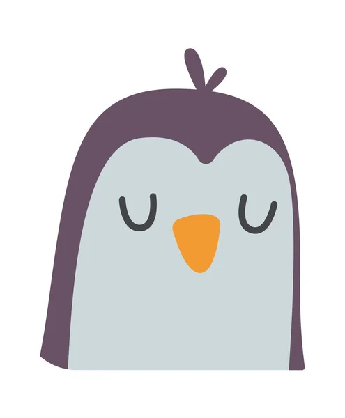 Pinguim Cabeça Animal Vector Ilustração — Vetor de Stock