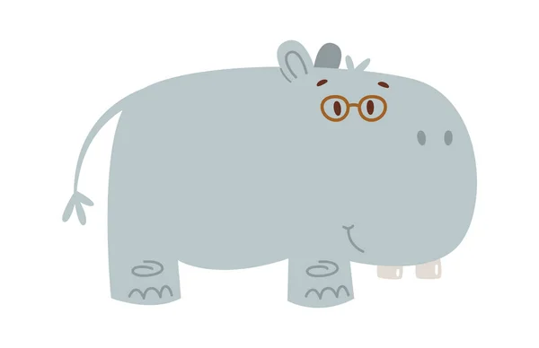 Cute Baby Hippo Vector Illustration — Stock Vector