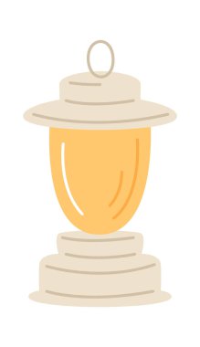 Yassı Antik Fener Vektör İllüstrasyonu