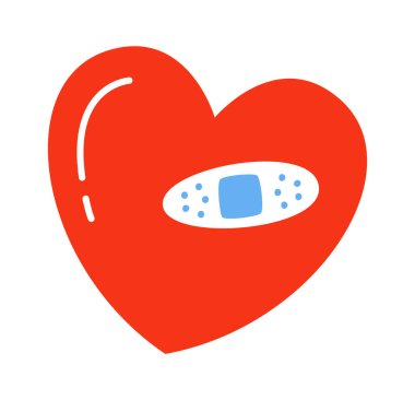 Kalp yara bandıyla kaplı Vektör İllüstrasyonu