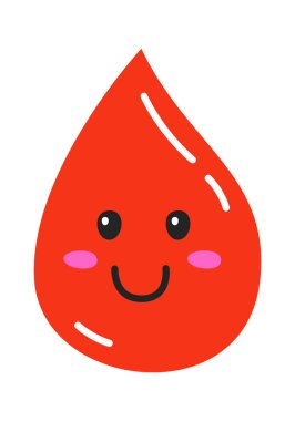 Düz kan damlası karakter Vektör İllüstrasyonu